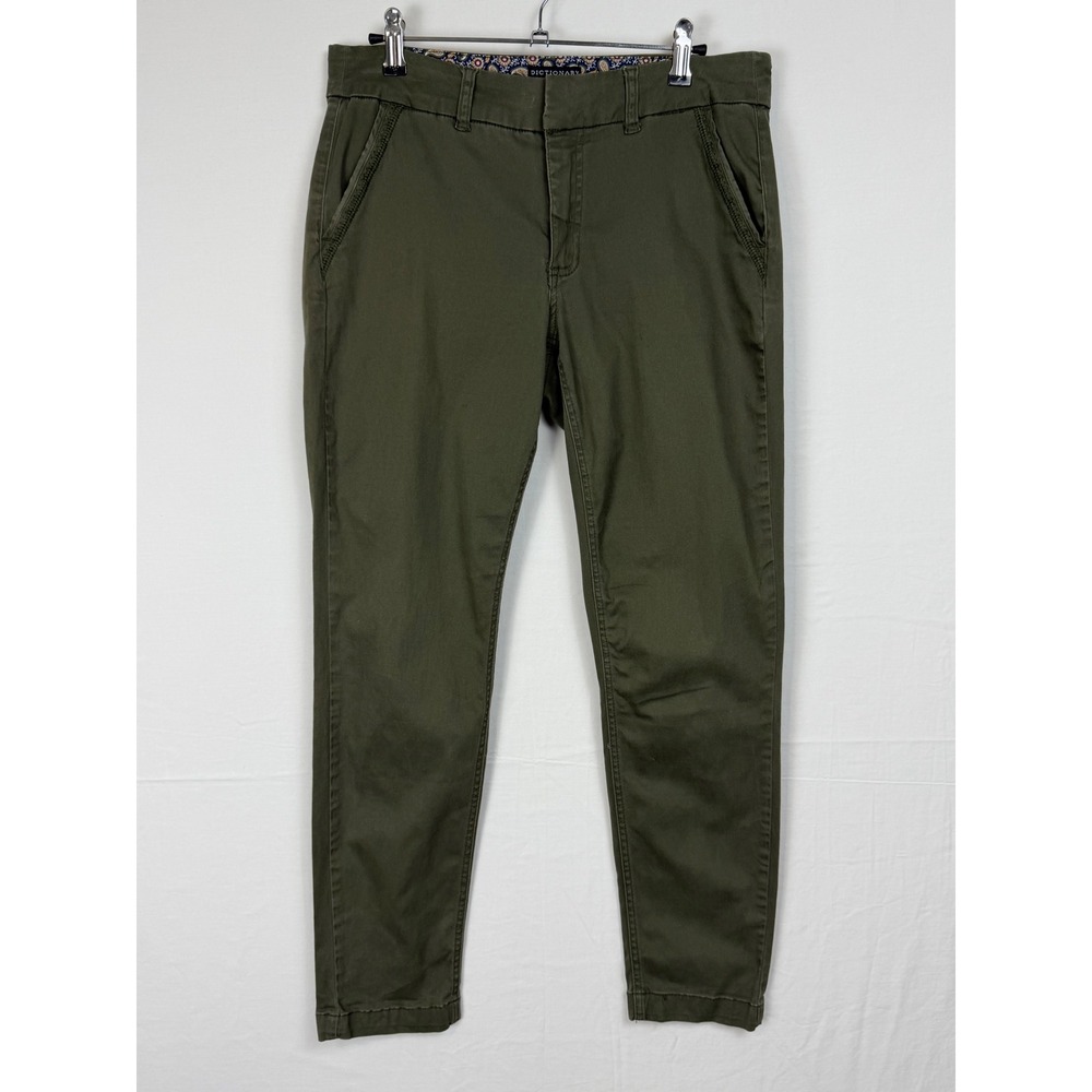 Dictionary Chino Pants‎ Women's 31 Olive Green Stretch Cotton casual office